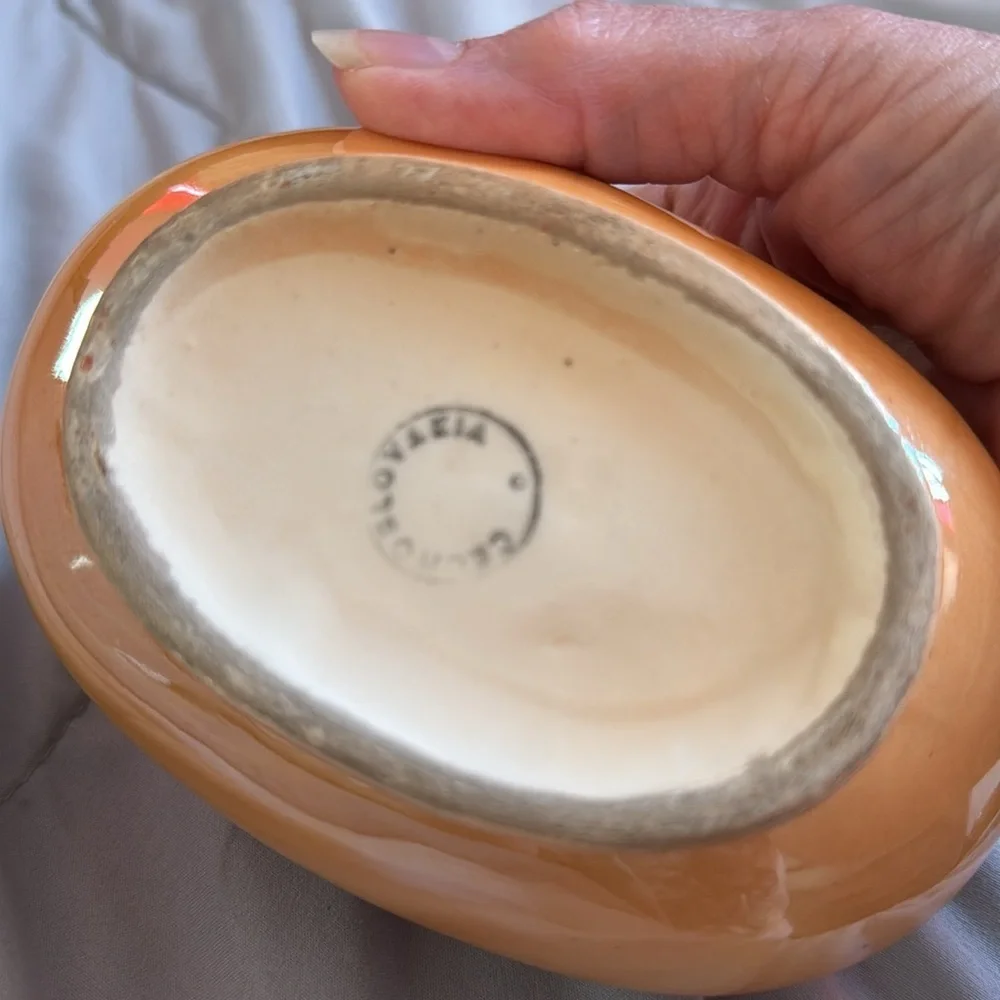 Vintage Czech Lusterware Basket